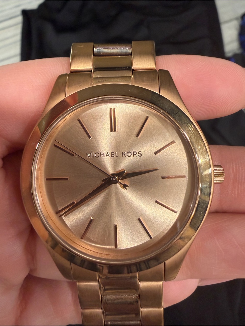 Michael Kors Rose Gold-Tone Minimalist Bracelet Watch